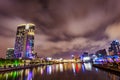 A view across the Yarra river at the landmark of Melbourne downtown Royalty Free Stock Photo